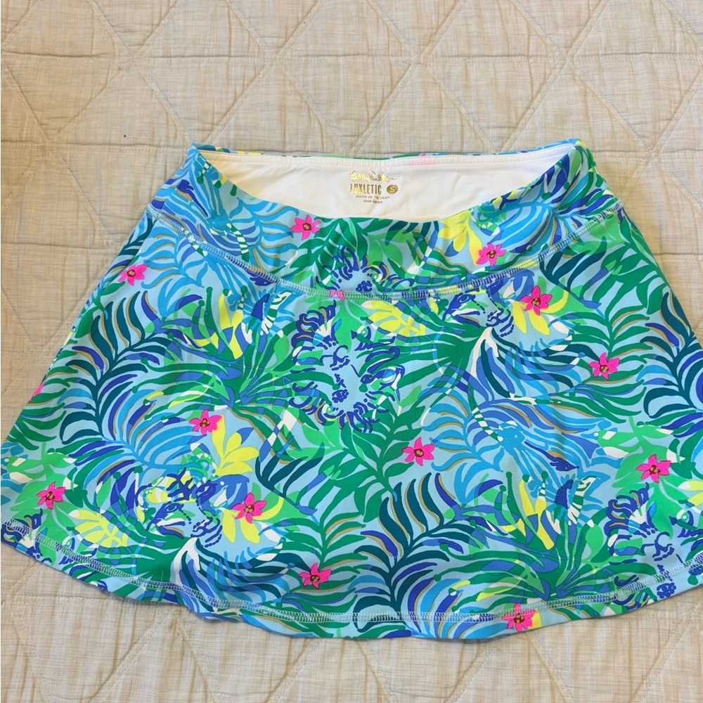 Lilly Pulitzer Blue, Green & Pink Tropical athletic skort
